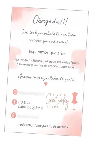 2500 Cartinha Agradecimento Personalizada Carta Para Cliente