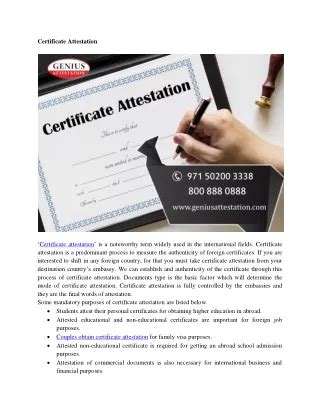 Ppt Best Educational Certificate Attestation Attestation In