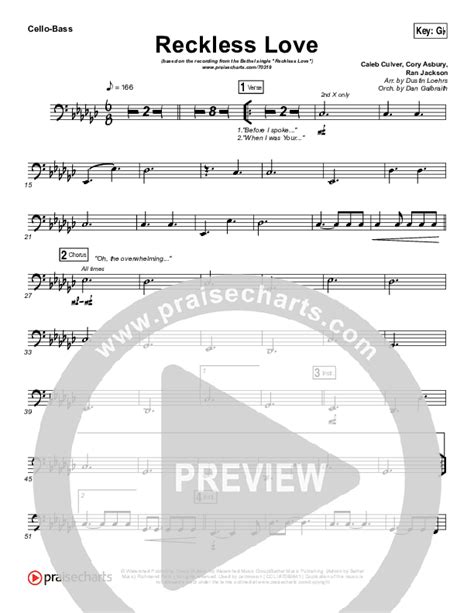 Reckless Love Cello Sheet Music Pdf Bethel Music Cory Asbury