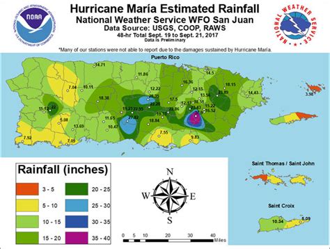 1 Estimated rainfall totals from Hurricane María in Puerto Rico and the