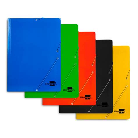 Carpeta Liderpapel Gomas Folio Solapas Carton Plastificado Colores