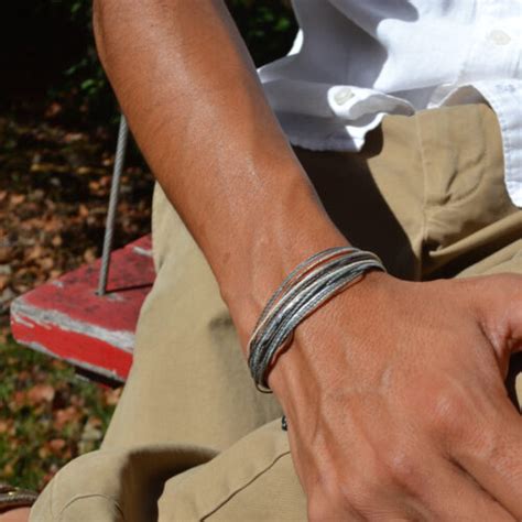 String Surfer Bracelet Grey Silver RUMI SUMAQ Waxed Surfer Bracelets