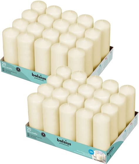 Amazon BOLSIUS Ivory Pillar Candles 2x6 Inches 2 Packs Total