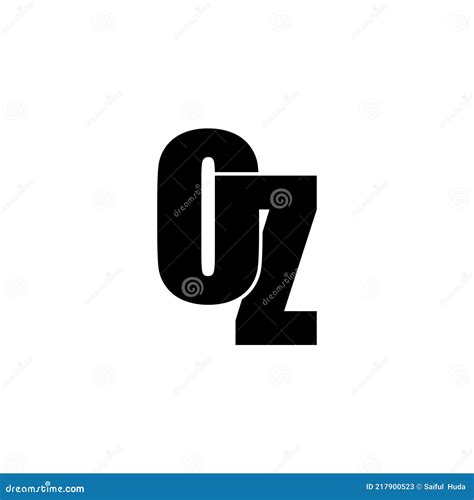 Letter OZ Simple Monogram Logo Icon Design Stock Vector Illustration