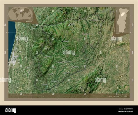 Viseu distrito de Portugal Mapa satelital de alta resolución