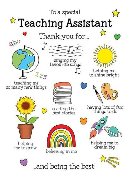 Cute Special Teaching Assistant Appreciation Thank You Card Thortful