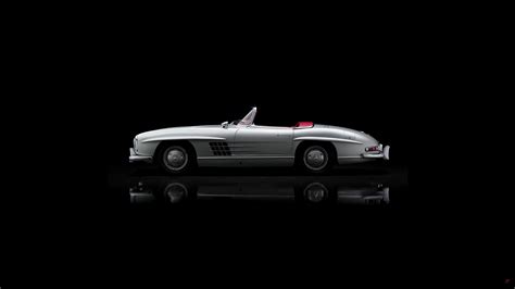 Wallpaper Mercedes Benz Sl Car Vehicle Black Background Silver