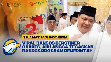 Bansos Berstiker Prabowo Gibran Airlangga Tegaskan Bansos Program