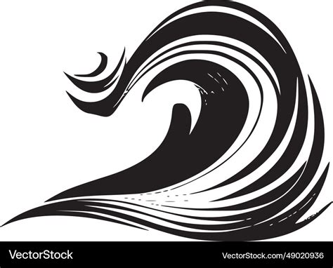 wave black  white royalty  vector image