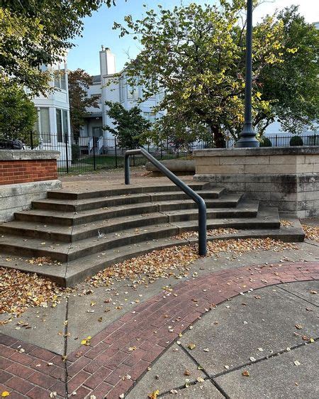 Columbus Square Park 6 Stair Rail FindSkateSpots