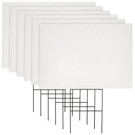 6 Pack Corrugated Plastic Yard Signs With Stakes 17x12 For Outdoor Garage Sale Supplies Estate