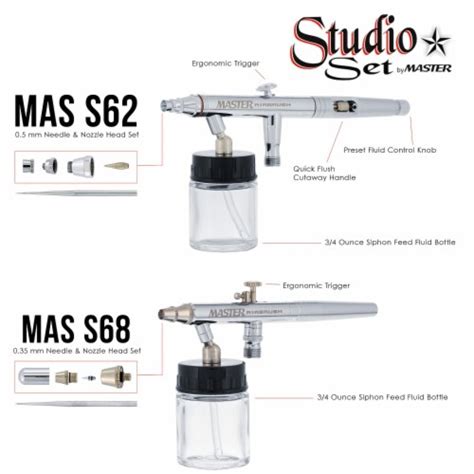 Master G65 Studio Airbrush Set With 6 Airbrushes 3 Gravity Feed 2