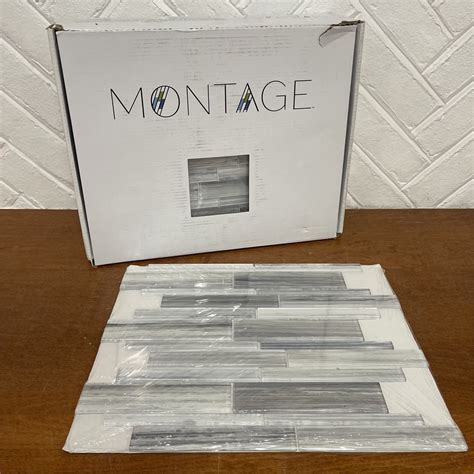 Blazing Auctions Nib Montage Misty Fjord Linear Glass Mosaic Backsplash Tiles