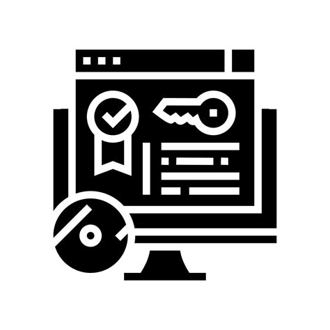 License Software Glyph Icon Vector Illustration 18779674 Vector Art At