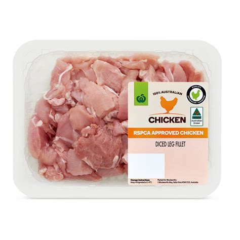 Woolworths Rspca Approved Chicken Diced Leg Fillet 500g Woolworths