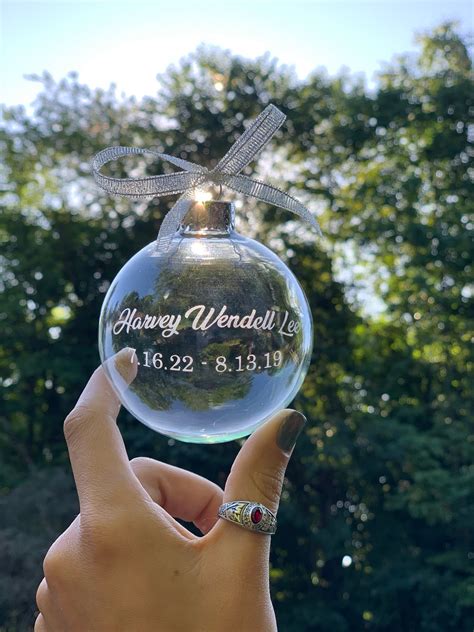 Custom Etched Glass Ornaments Personalized Ornament Etsy