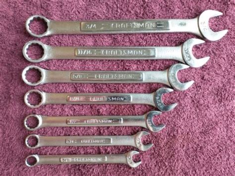 Craftsman Piece Sae Point Combination Wrench Set V Ebay