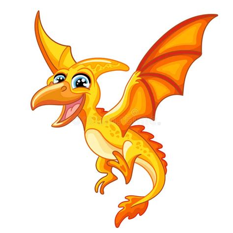 Cute Pterodactyl Cartoon Flying Dinosaur Stock Illustrations – 457 Cute ...