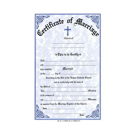 Marriage Certificate Pkg Leaflet Missal