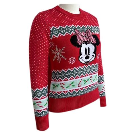 Ugly Suéter Minnie Talla CH con Bordados Navideños Rojo Bodega