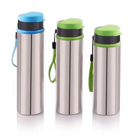 Silver Polished Stainless Steel Flipper Sipper Water Bottle Ml At