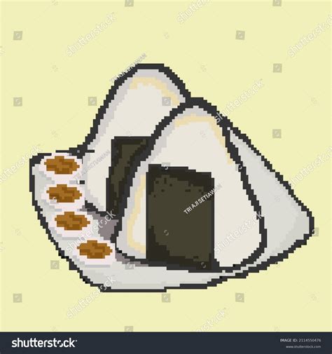 Onigiri Pixel Art Japanese Food Pixel Stock Vector Royalty Free