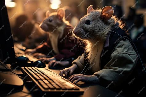 Premium Ai Image Rats Acting On Humans In Front Of A Computer