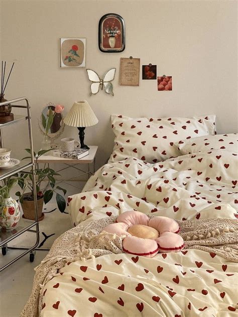 Red Heart Sheet Set Room Inspo Bedroom Makeover Room Inspiration