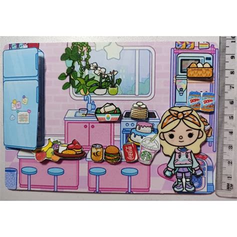 Toca Boca Laminated Paper doll pink kitchen with velcro | Shopee ...