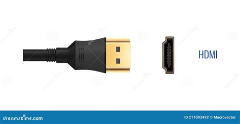 Composici N Realista Del Puerto Hdmi Ilustraci N Del Vector