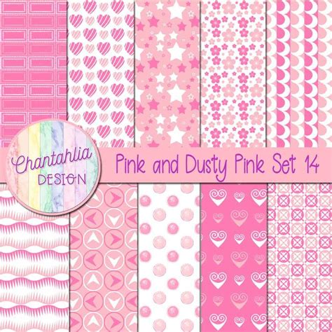 Free Pink And Dusty Free Pink Digital Papers With Patterned Designs