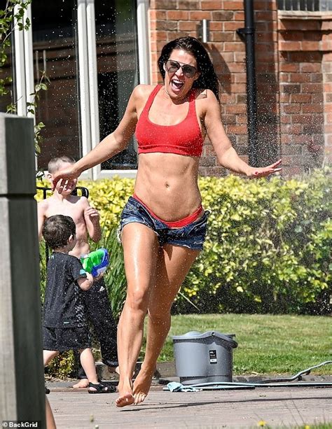 Danielle Lloyd Showcases Her Washboard Abs In A Red Bikini As She