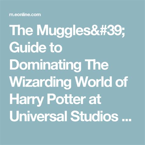 The Muggles Guide To Dominating The Wizarding World Of Harry Potter At