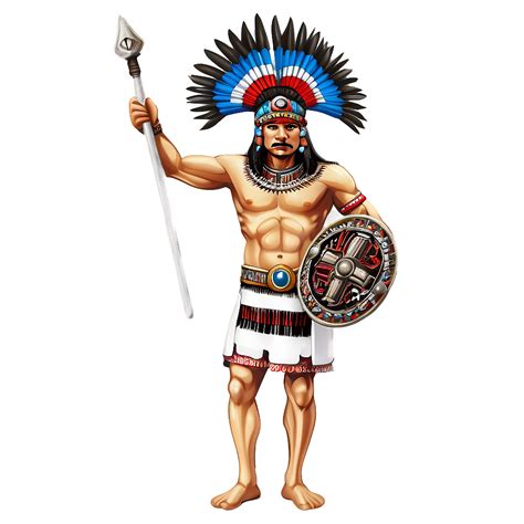 Download Aztec Warrior Holding Flag Png 41