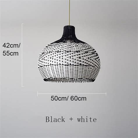 2022 Vintage Rattan Pendant Lamp Shade Woven Lampshade Rope Lampsh