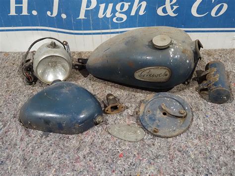 Greeves Petrol Tank Oil Tank Headlight Etc