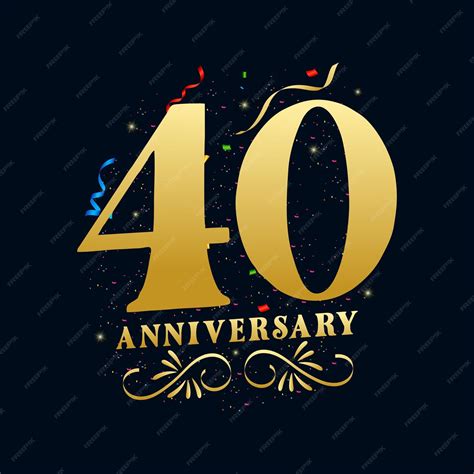 Premium Vector 40 Anniversary Luxurious Golden Color 40 Years Anniversary Celebration Logo