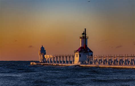 Wallpaper Lake Lighthouse Michigan Lighthouse Michigan St Joseph