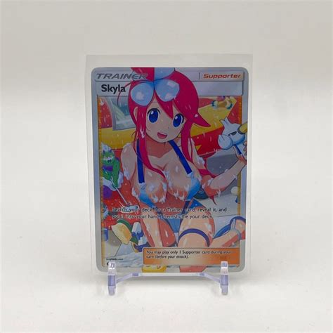 Custom Skyla Trainer Card Full Art Pokémon Waifu Orica Etsy