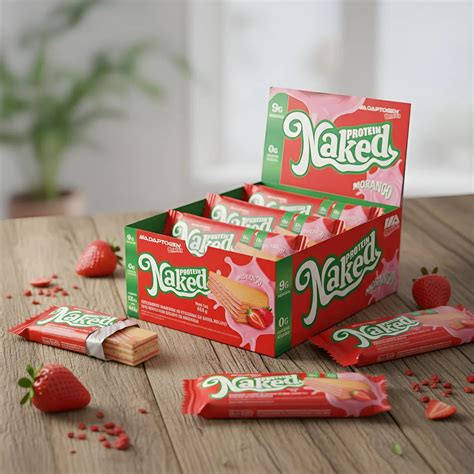 Naked Protein Morango 40g Caixa 12 Unidades B4B Importadora E Distribuidora