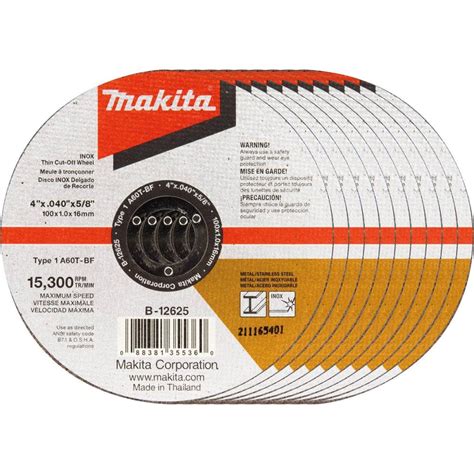 Makita In X In X In Thin Inox Cut Off Wheel Pack B