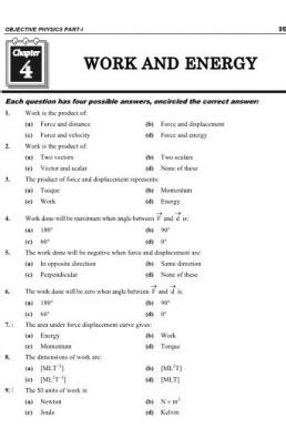 11th Physics Chap 4 Work And Energy MCQs PDF Taleem360