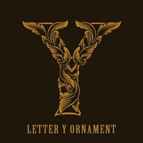 Style D Ornement Vintage Logo Lettre Y Vecteur Premium