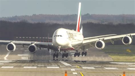 Unbelievable AIRBUS A380 CROSSWIND LANDING During STORM YLENIA At