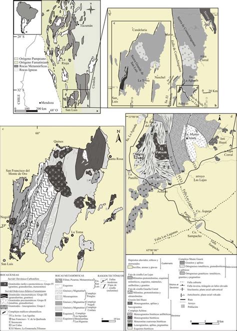 A Mapa Geol Gico Simplificado Donde Se Muestra Las Unidades Gneas Y