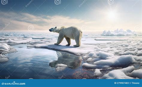 Urso Polar Ameaçado Pelas Alterações Climáticas E Pelo Aquecimento