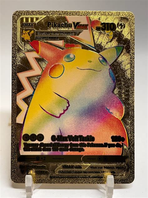 Pikachu VMAX Gold Metal Pokemon Card Values MAVIN