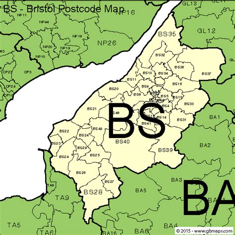 Bristol Postcode Area and District Maps in Editable Format