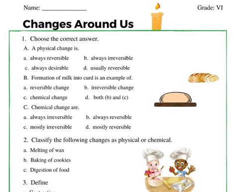 Changes Around Us Class 6. Download Changes Around Us Class 6 worksheet based on the latest cbse ...