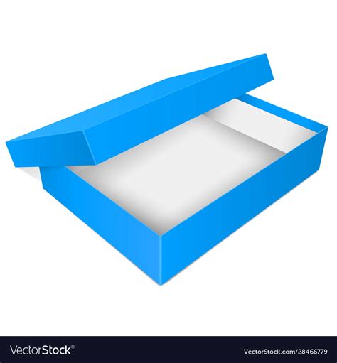 Blue Open Box Empty Carton Royalty Free Vector Image